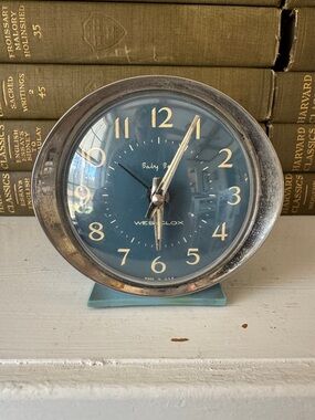 Vintage Westclox Big Ben Fashion Brite Blue Style 8 Alarm Clock